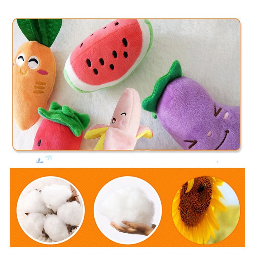 Dog Puppy Chew Toys Squeaky Plush Sound Cute Vegetable Carrot Design Toys