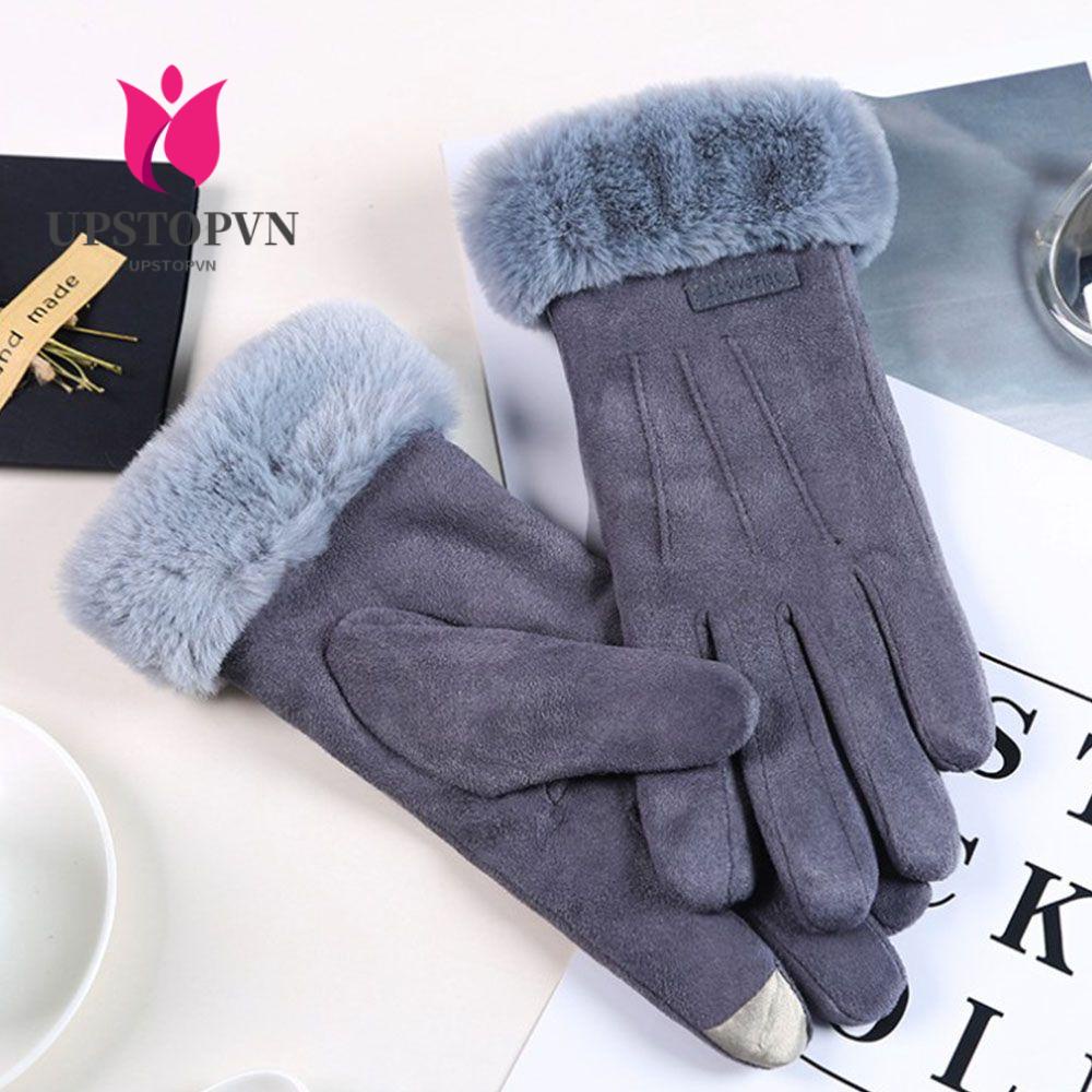 Găng Tay Nhung Dày Hở Ngón Chống Gió Mùa Thu Đông
