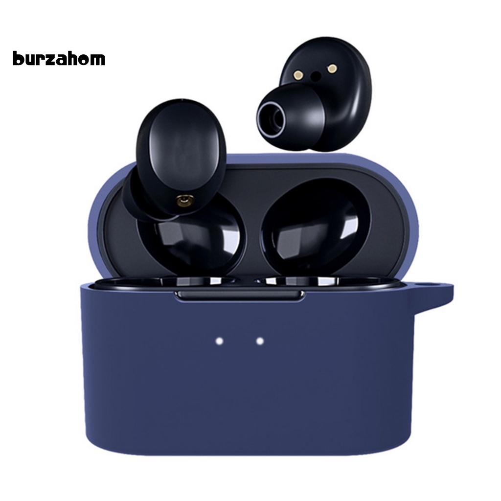 Vỏ Bảo Vệ Hộp Sạc Tai Nghe QCY HT01 Bằng Silicon Màu Trơn Chống Sốc