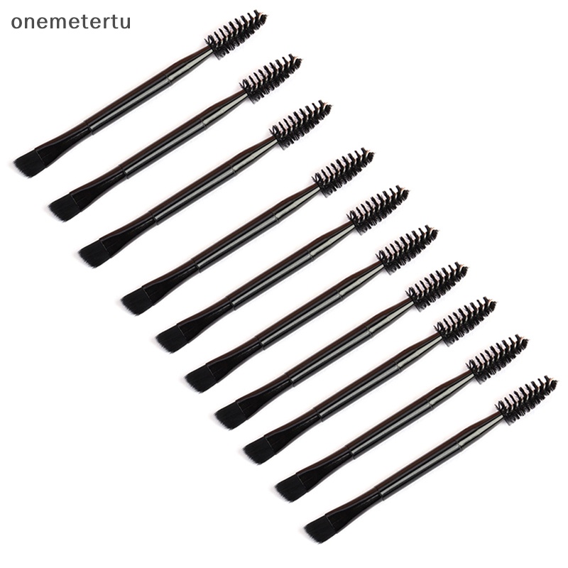Onemetertu Set 10 Cọ Trang Điểm Lông Mày Kẻ Mắt Thiết Kế Hai Đầu Tiện Dụng