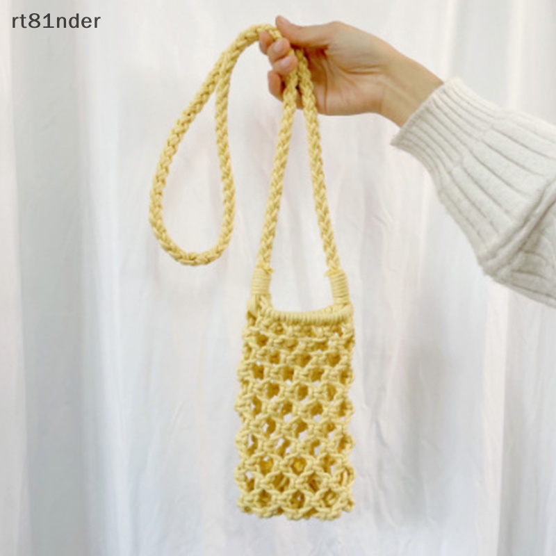Túi Đựng Điện Thoại Bằng Cotton Đan Đeo Chéo Vai Thời Trang Mùa Hè