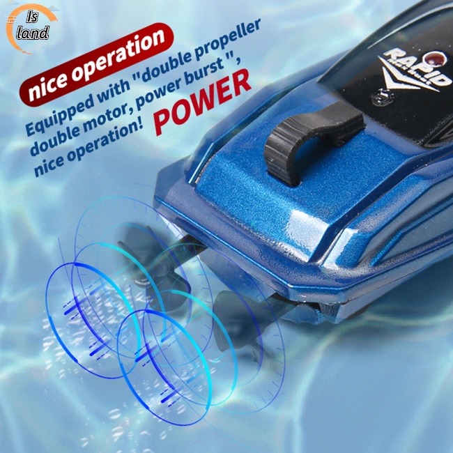 Tàu Đồ Chơi Mini Điều Khiển Từ Xa 5km / h Tốc Độ Cao Có Đèn Led