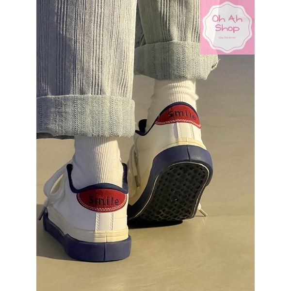 🍓  Giày Nữ Đi Học Giày Vải Trắng Đế Navy Hàng Loại 1