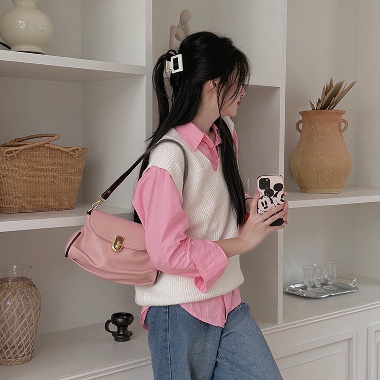 Ielgy Túi Xách Đeo Dưới Cánh Tay Thời Trang Cao Cấp Màu Tương Phản Cho Nữ Niche Messen