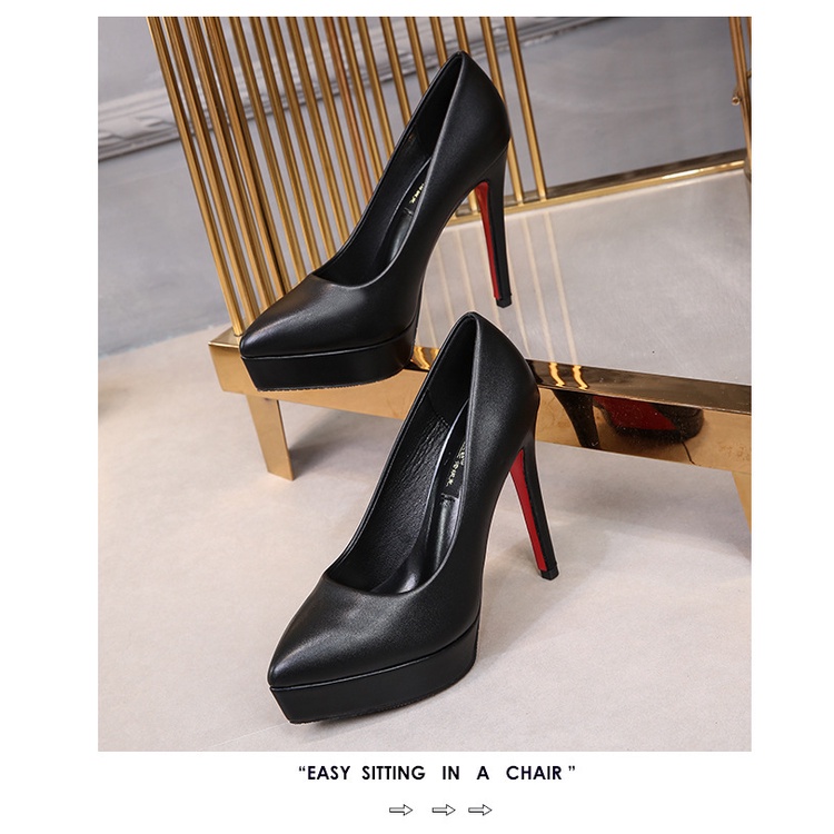 Giày Cao Gót Màu Đen Thời Trang Công Sở Thanh Lịch Cho Nữ