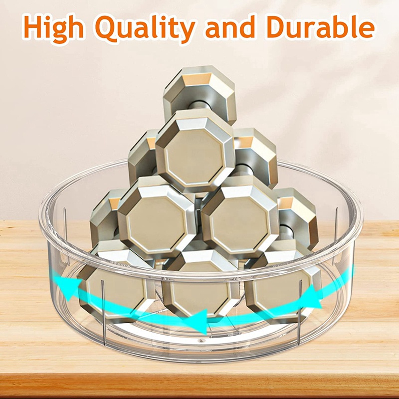 Bàn Xoay Bằng Acrylic Trong Suốt Cỡ Lớn Có Chia Ngăn Sắp Xếp Gọn Gàng Cho Tủ Lạnh Nhà Bếp Nhà Tắm