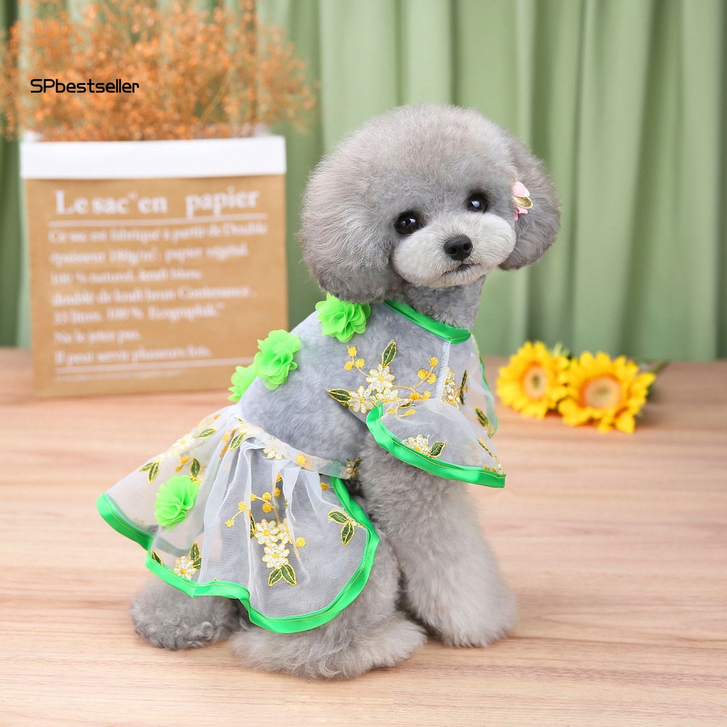 Đầm Công Chúa Phối Lưới Thoáng Khí Thoải Mái Thời Trang Mùa Hè Cho Cún Cưng SPbestsellkr