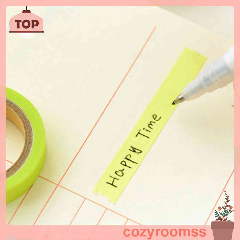 Set 10 Cuộn Băng Dính Nhiều Màu Sắc Dùng Trang Trí Sổ Tay DIY