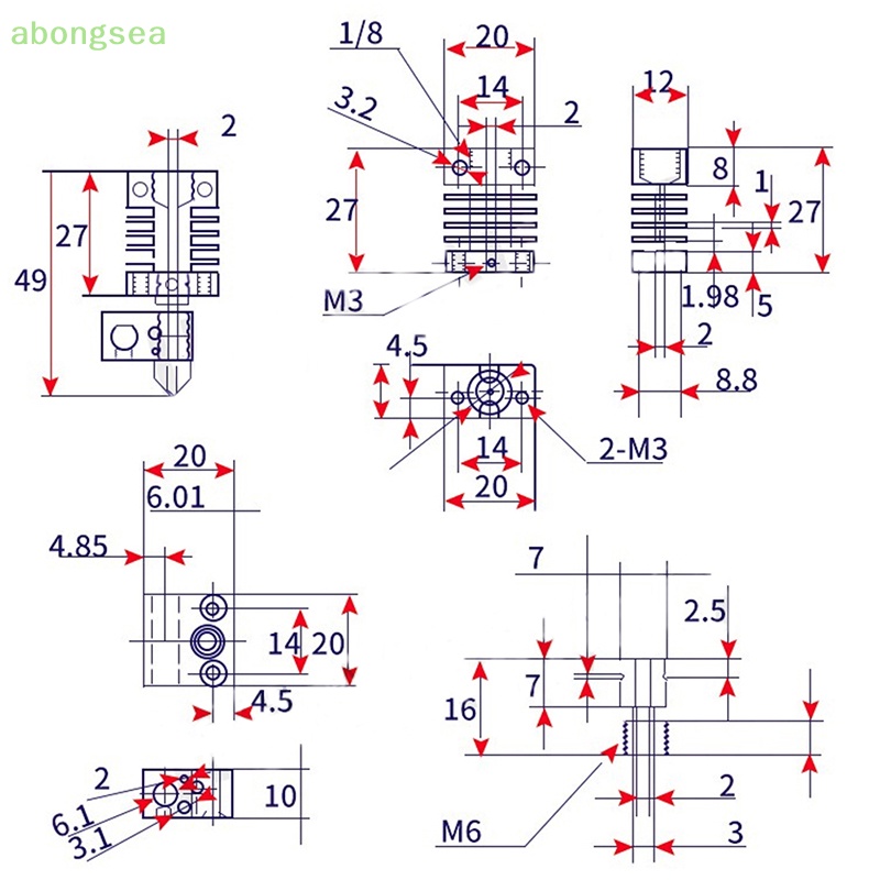 Abongsea 1 Đầu Nối Bằng Kim Loại Titan 4Mm Chất Lượng Cao