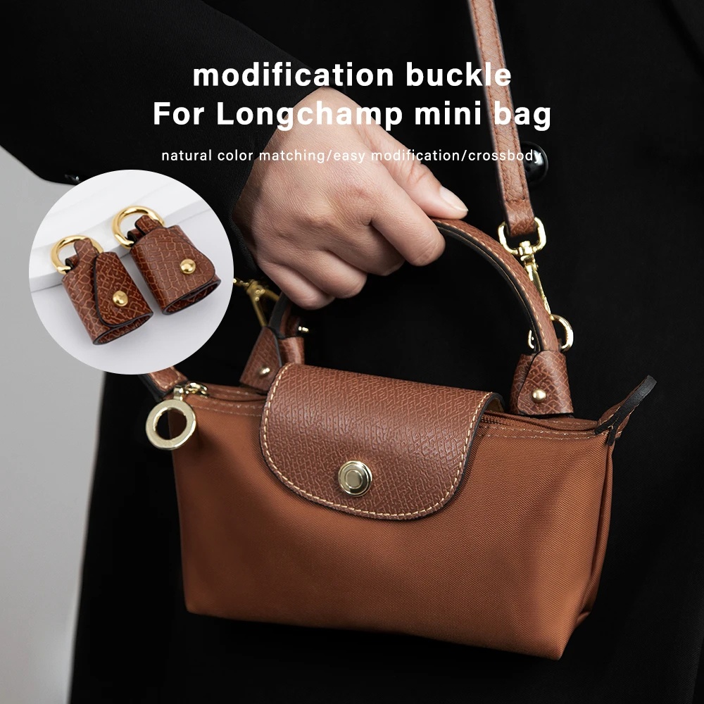 LONGCHAMP Bộ Phụ Kiện Dây Đeo Túi Xách / Túi Xách Mini Bằng Da Không Cần Đục Lỗ DIY