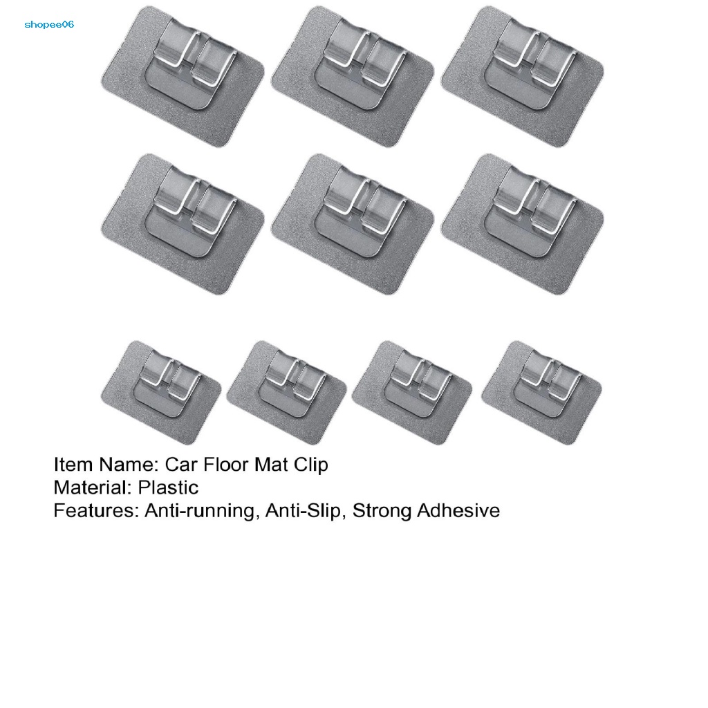 Set 10 Miếng Dán Cố Định Thảm Chống Trượt Trong Suốt Cho Xe Hơi