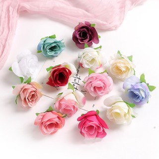 Set 5 bông hoa hồng giả 4cm trang trí tiệc cưới