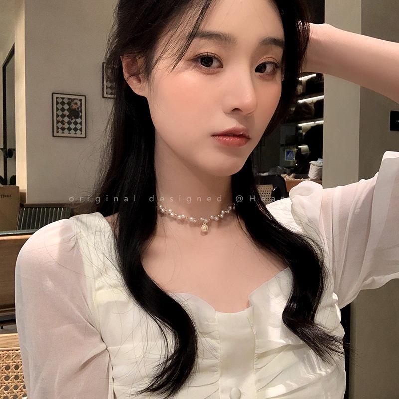 Vòng Cổ Dạng Xoắn Đính Hạt Ngọc Trai Và Đồng Xu Cổ Điển Cho Nữ