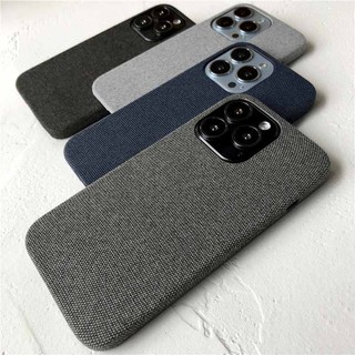 Ultra Ốp Điện Thoại Da PU Phối Vải Lanh cotton Siêu Mỏng Chống Trượt Cho iPhone 14 Plus 13 12 Pro Max 13Pro 14Pro 12Pro 12 13