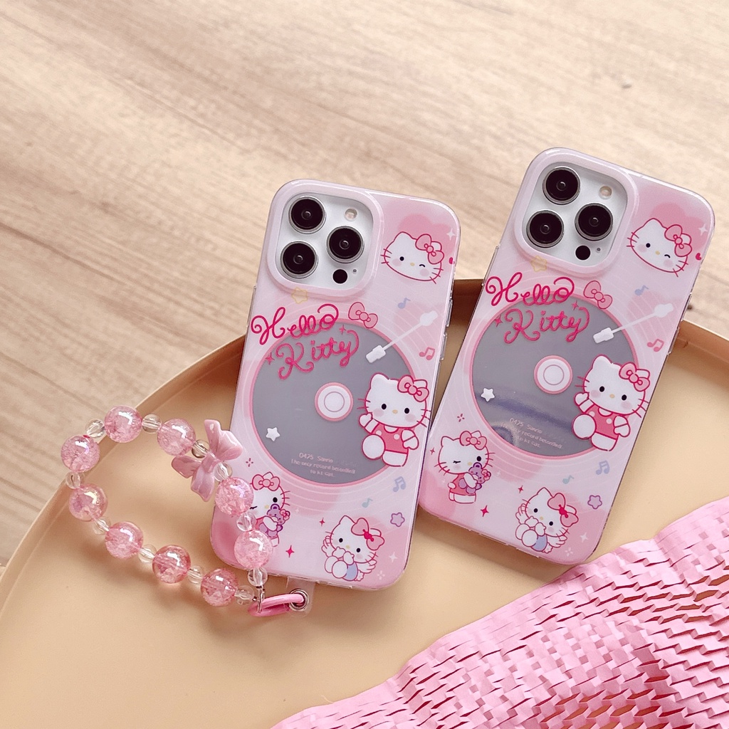 Ốp Điện Thoại Hai Mặt Chống Sốc Tráng Gương Hình Mèo Hello Kitty Cho IPhone 14 13 12 11 Pro Max