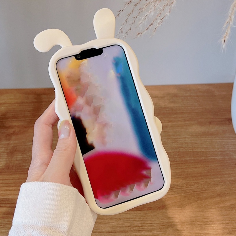 Ốp Điện Thoại Silicon Hình Tai Thỏ Cho Iphone14 13 12 11 Pro Promax X XS XR XSmax 6 7 8Plus