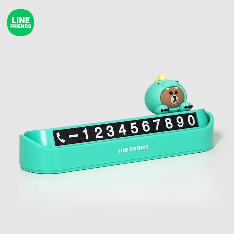LINE FRIENDS Bảng Ghi Số Điện Thoại Hình Gấu Nâu Kiểu Hàn Quốc Dùng Trang Trí Xe Hơi