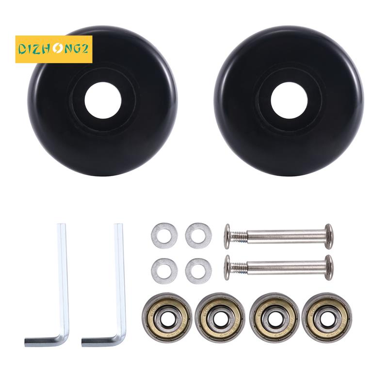Bánh xe thay thế vali hành lý 55Mm X 18Mm ; Bánh xe đẩy xoay PU Bộ dụng cụ sửa chữa vòng bi thép Carbon Màu đen