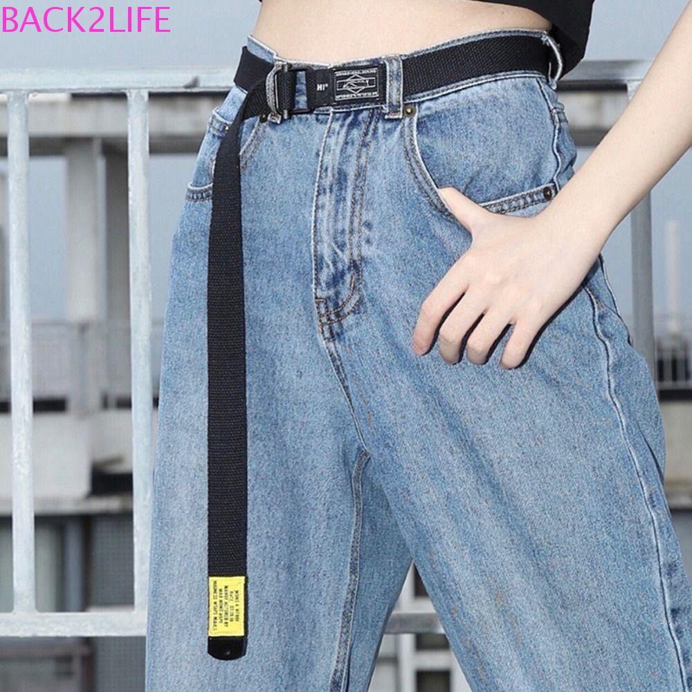 Thắt Lưng 2 Lớp Khóa Vuông Bằng Vải Jean Phong Cách Harajuku Ngọt Ngào Cho Nữ