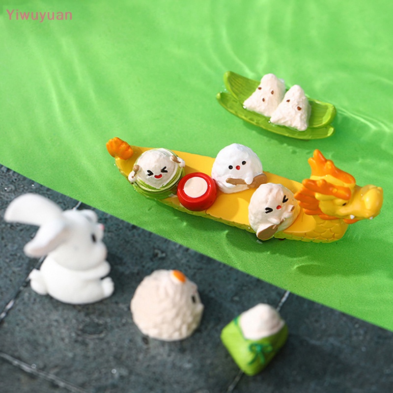 < Yiwuyuan > Tượng Nhựa Resin Thủ Công Hình Thỏ Trắng Thế Giới Thiên Đường Hoạt Hình Dễ Thương Trang Trí Sân Vườn Mới