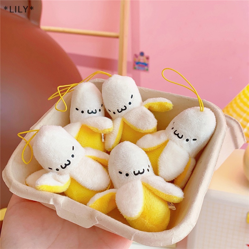 Lily phim hoạt hình sang trọng chuối Keychain chuối Mặt dây chuyền Búp Bê Móc Chìa Khóa Túi xe Móc khóa quà Tặng uuu