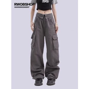Quần Dài Ống Đứng Nhiều Túi Phong Cách Đường Phố Mỹ Thời Trang Cho Nữ