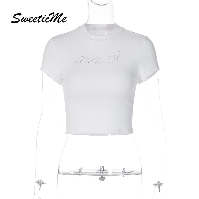 Áo Thun Croptop Tay Ngắn Cổ Tròn Dáng Ôm Thời Trang 2023 Dành Cho Bạn Nữ