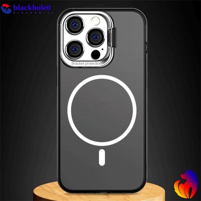 Ốp Điện Thoại Mặt Nhám Kèm Móc Xỏ Ngón Nam Châm Kim Loại Cho Iphone 14 Pro Max