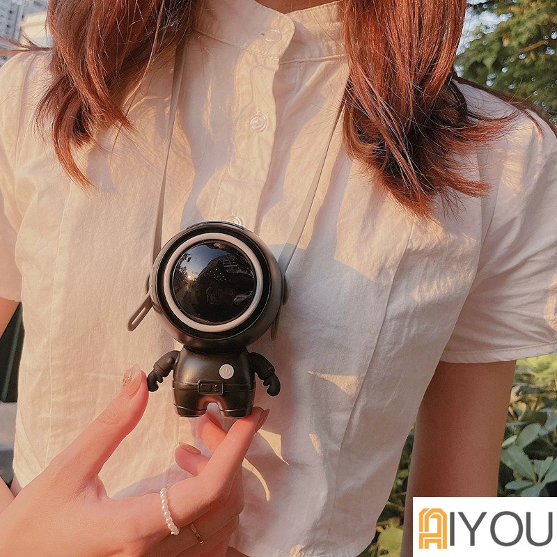 Quạt Mini Cầm Tay, Đeo Cổ. Để Bàn Văn Phòng. Gấp Gọn Đi Du Lịch Tiện Lợi - Pin 8 Tiếng - Tặng Dây Đeo