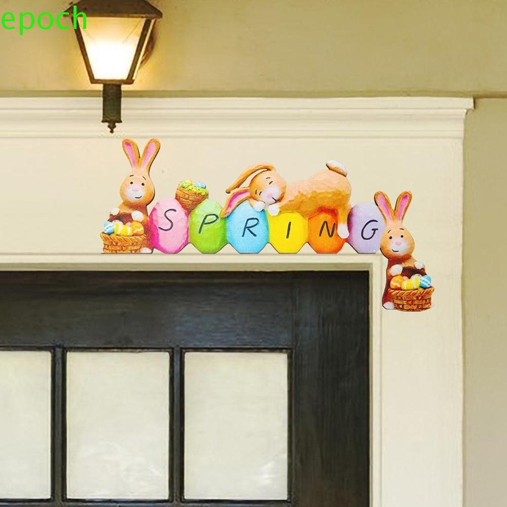 Epoch Phụ Kiện Trang Trí Khung Cửa Bằng Gỗ Hình Thỏ Dễ Thương Thân Thiện Với Môi Trường