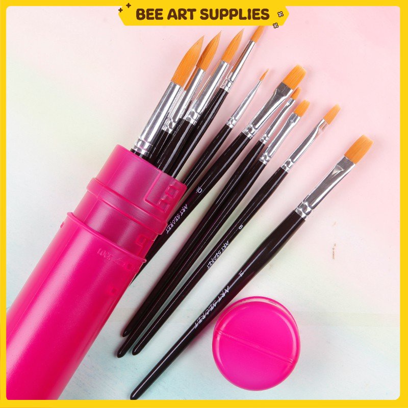 Bộ cọ vẽ ART SECRET lông nhân tạo 12 cây (kèm ống đựng CỌ )