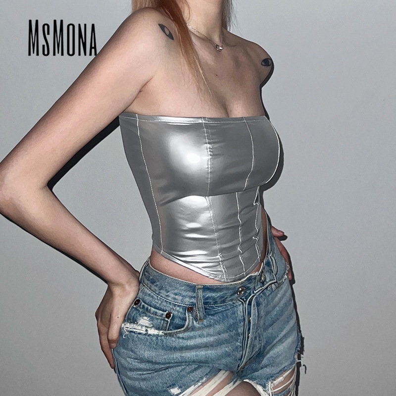 Áo Ống Màu Trơn Không Tay Hở Vai Ôm Dáng Thời Trang 2023 Cho Nữ