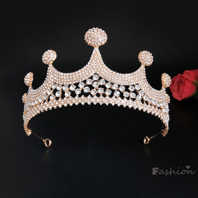 Vương Miện Cài Tóc Đính Đá Lấp Lánh Sang Trọng Cho Cô Dâu