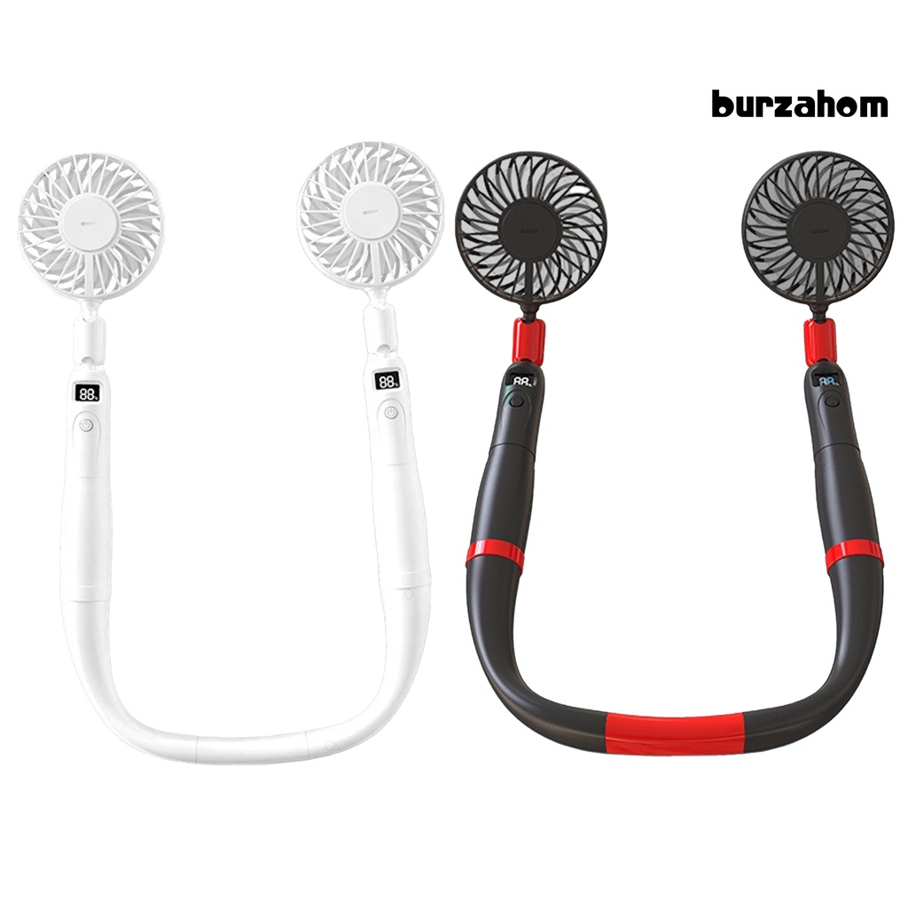 Quạt Làm Mát Đeo Cổ 2 Trong 1 Có Thể Tháo Rời Màn Hình Kỹ Thuật Số Tiện Dụng