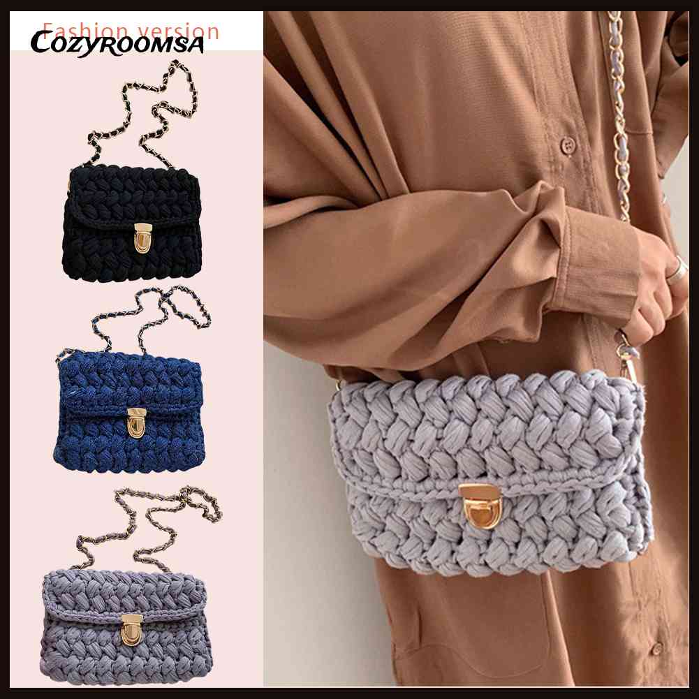 Túi Đeo Chéo Vuông Dây Kim Loại Thời Trang Cho Nữ