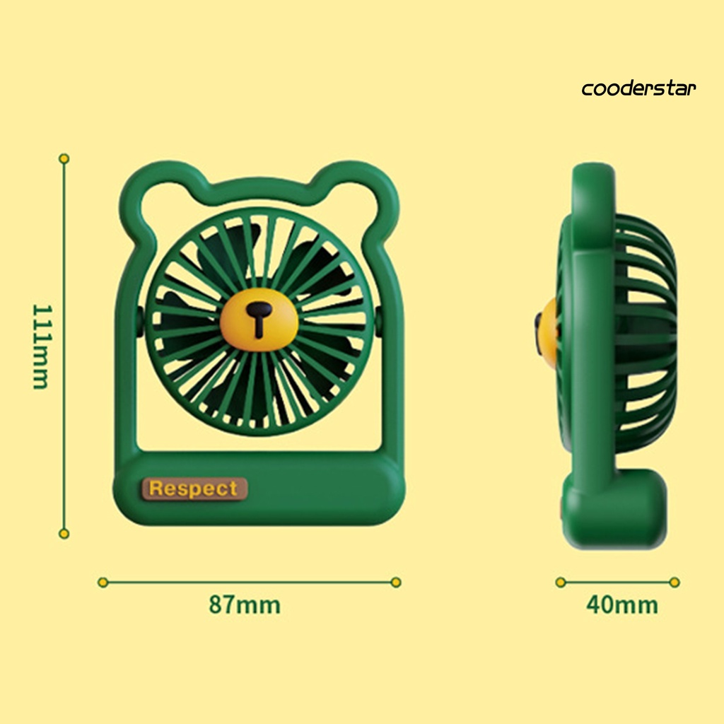 Quạt Làm Mát Cầm Tay Sạc USB Hình Gấu Dễ Thương Cho Học Sinh