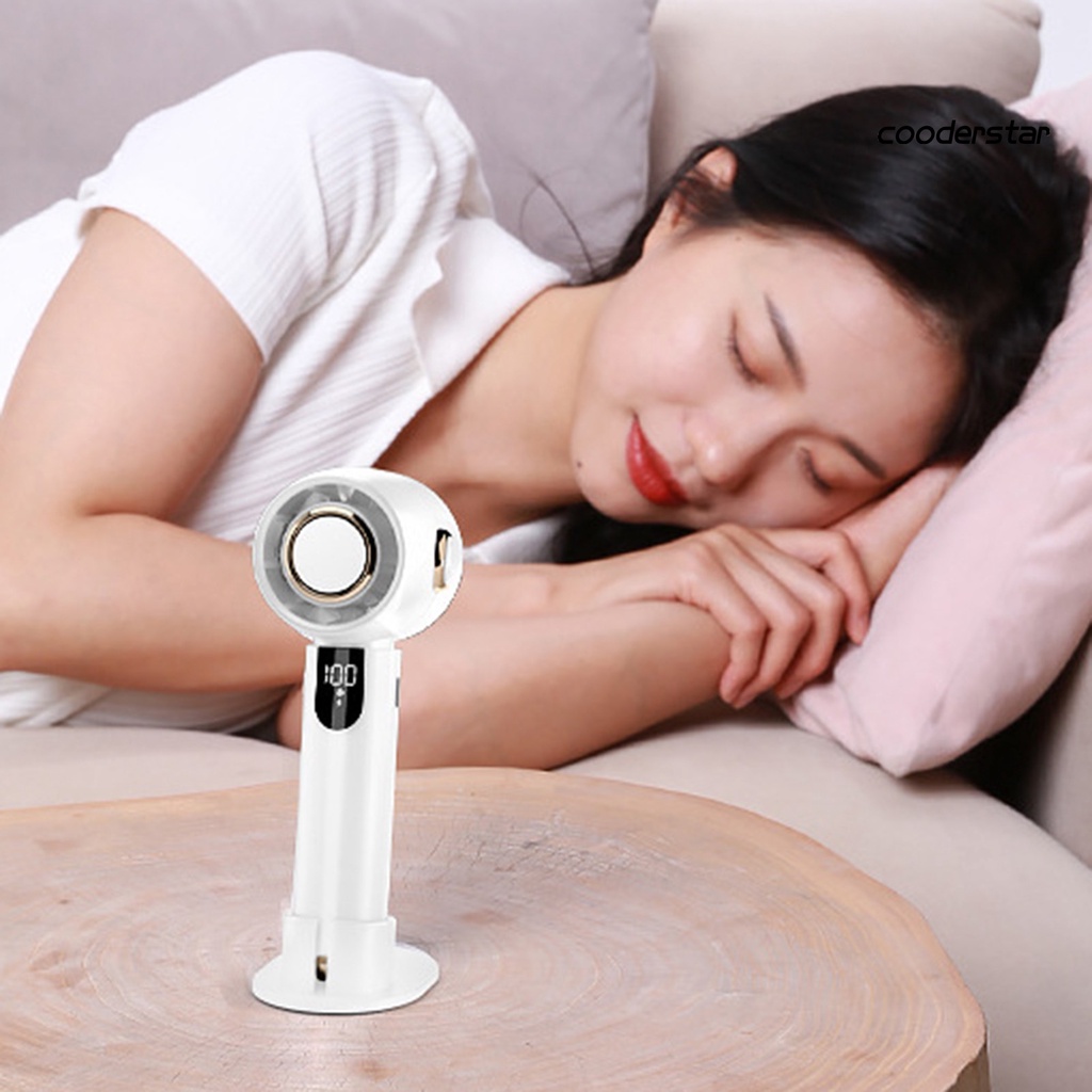 Quạt Điện Cầm Tay Không Cánh Tần Số Thấp Với 5 Chế Độ Điều Chỉnh Tiếng Ồn Có Đèn LED Hiển Thị Điện Áp