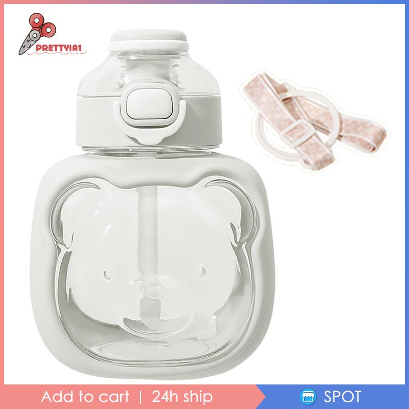 Bình Nước Thể Thao Prettyia1 Kèm Ống Hút 1L Hình Gấu Dễ Thương
