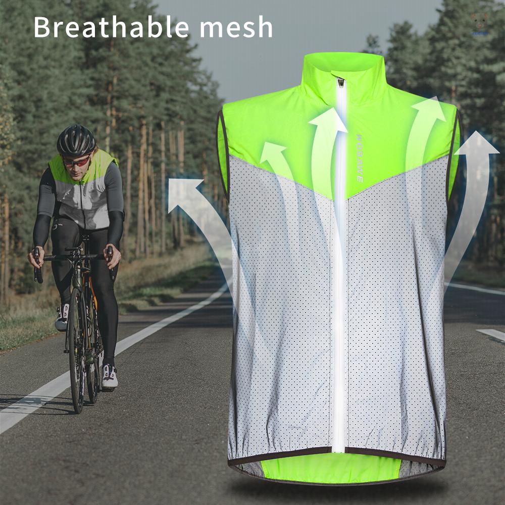 Wosawe Áo Khoác Không Tay Phản Quang Thoáng Khí Chuyên Dụng Chạy Bộ Đạp Xe Ban Đêm