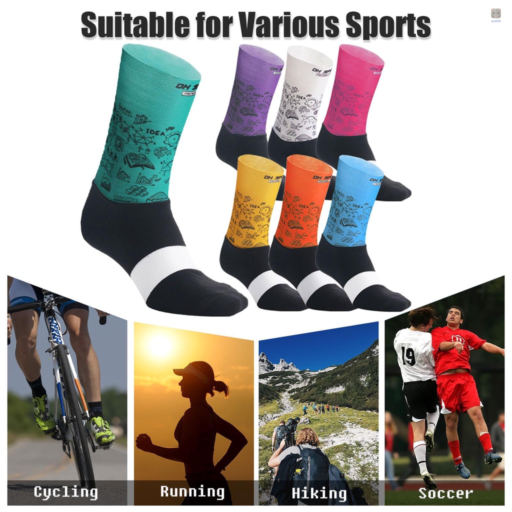 Vớ Thể Thao Thoáng Khí Chống Ẩm In Họa Tiết Độc Đáo Thời Trang Cho Nam Và Nữ