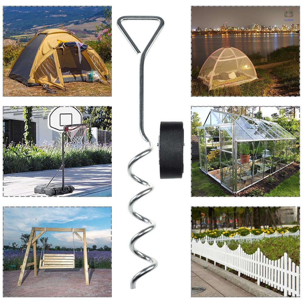 Mỏ Neo Đất Có 4 Móc Xoắn Ốc Và Dây Đai Điều Chỉnh Được Cho Lều Sân Vườn / Mái Hiên