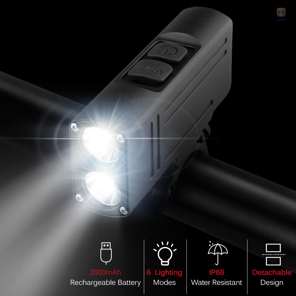 Đèn Pha LED IP68 Chống Thấm Nước Kèm Sạc USB Chuyên Dụng Cho Xe Đạp