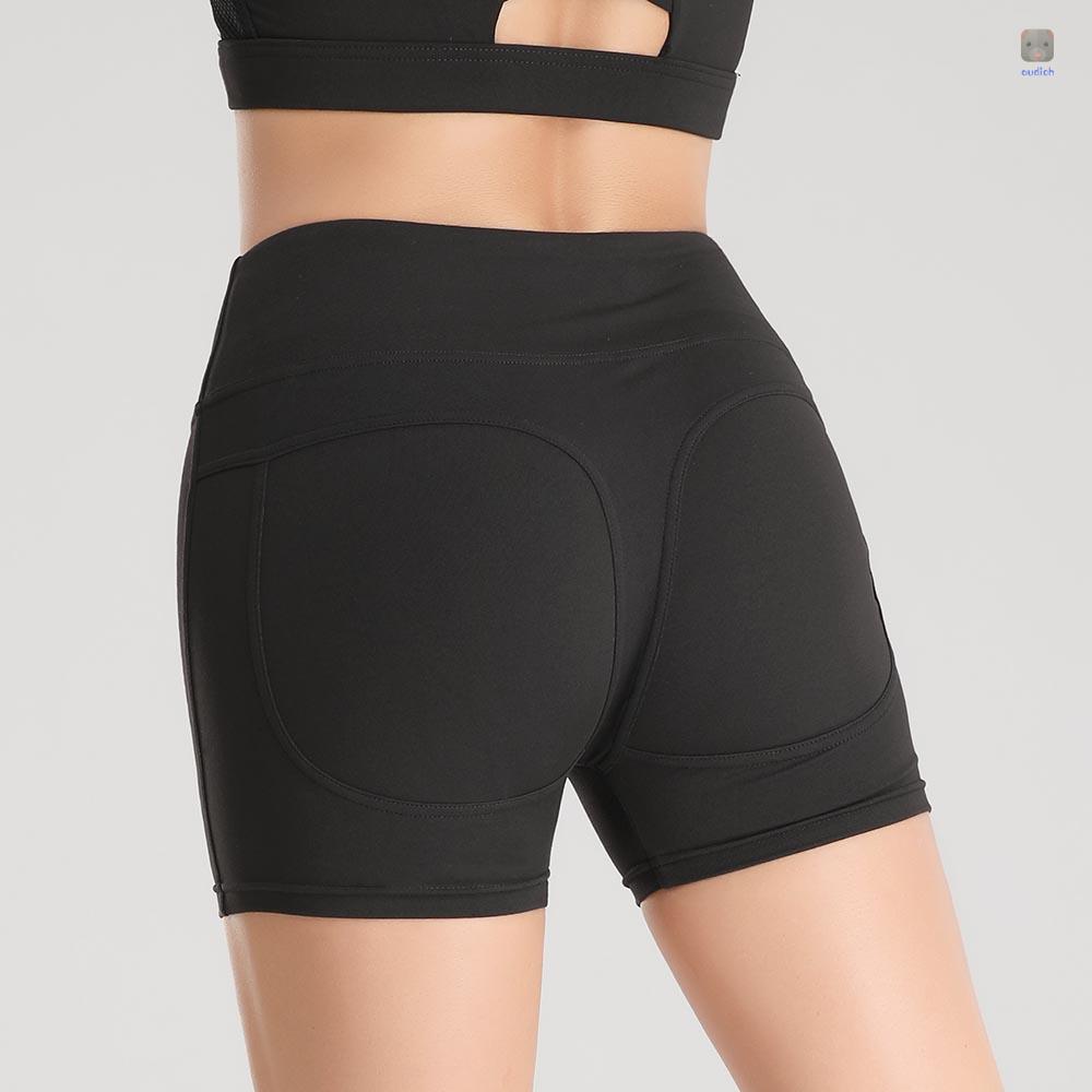 Quần Short Thể Thao Lưng Cao Ôm Dáng Co Giãn Thoáng Khí Nhanh Khô Thời Trang Cho Nữ
