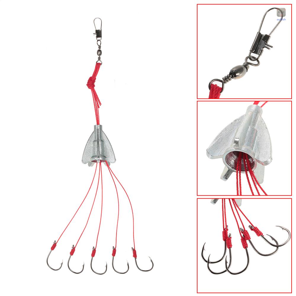 Set 4 Lưỡi Câu Cá 6 Trong 1 Bằng Thép Cacbon Trọng Lượng 9# 10# 11# 12# 13#