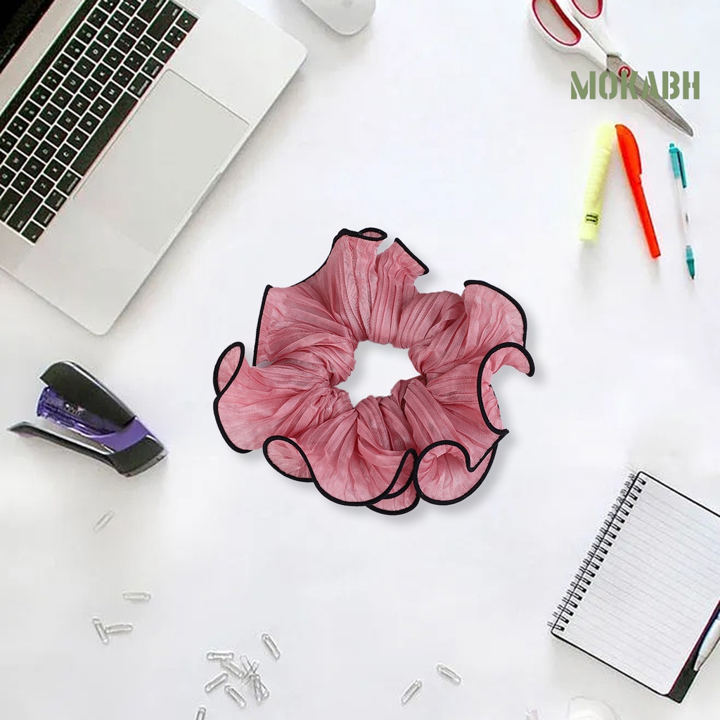 Dây Cột Tóc Co Giãn Xếp Ly Màu Sắc Tương Phản Ngọt Ngào Thời Trang Cho Nữ