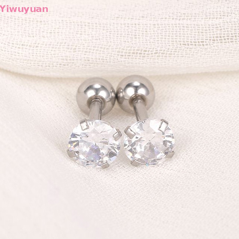 1 Đôi Khuyên Tai Xoắn Ốc 4mm Đính Đá Nhiều Màu Mới