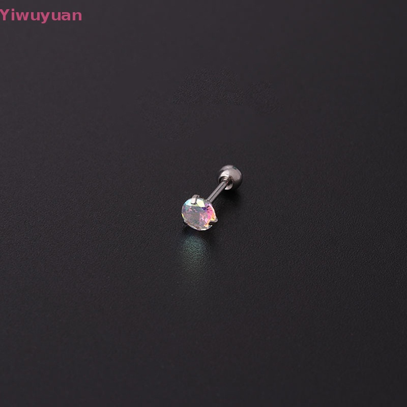 1 Khuyên Tai Xoắn Ốc Đính Đá Zircon Nhiều Màu Mới