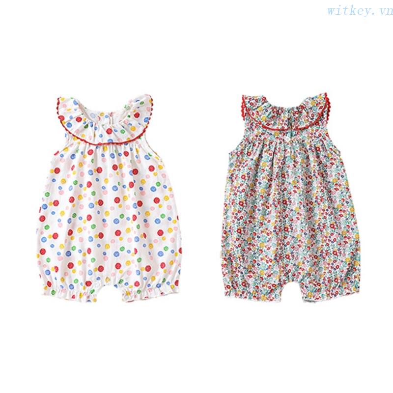 Áo Liền Quần Không Tay Thời Trang Mùa Hè Cho Bé Gái 0-24 Tháng Tuổi