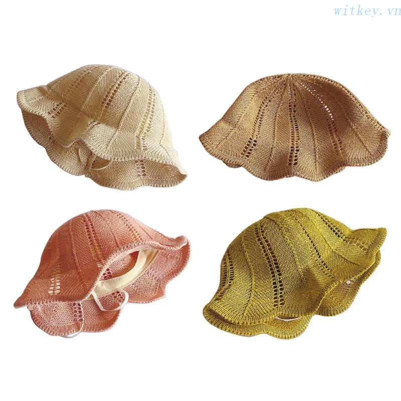Mũ Rơm Thoáng Khí Màu Trơn Cho Bé
