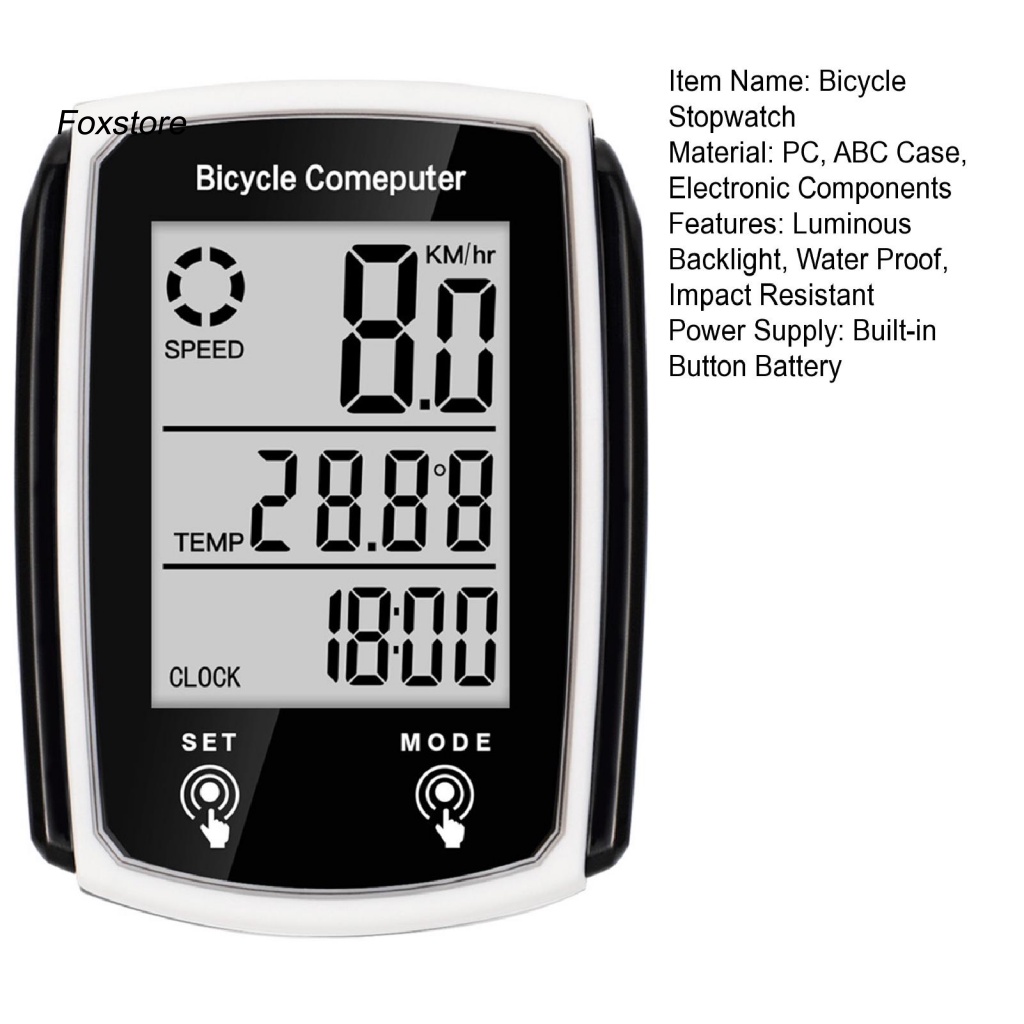 1 Bộ Đồng Hồ Điện Tử Không Dây Chống Rỉ Sét Thay Đổi Pin Nhanh Cho Xe Đạp